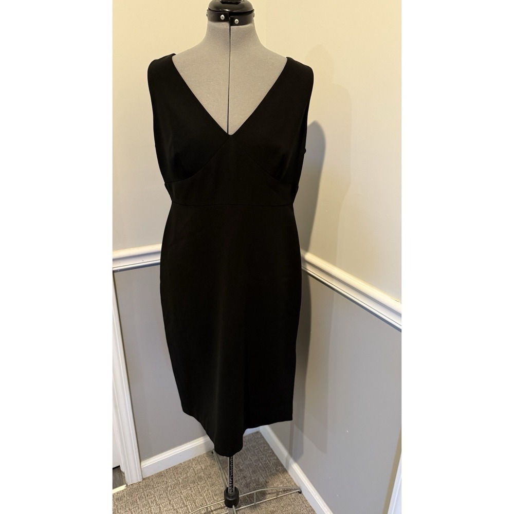 BCBG MaxAzria Petites‎ VTG Y2K Babydoll MIDI Dress Woman's 12 Black Sleeveless